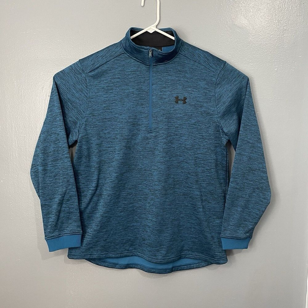 Under Armour Sweater Unisex XL XLarge Blue Cold Gear Pullover Quarter Zip Fleece